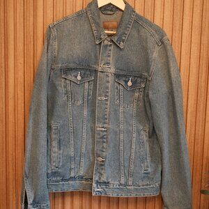 ASOS Denim Trucker Jacket Mid Wash Blue Size Large Tall (LNG)